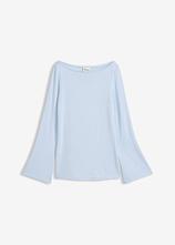 Langarmshirt aus softem Viskose-Mix	 in blau von vorne - bonprix
