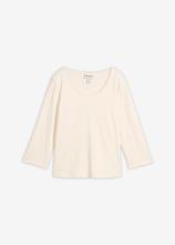 Heavy Jersey 3/4-Arm Shirt aus reiner Bio-Baumwolle in weiß von vorne - bonprix