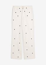 Twillhose mit Stickerei in weiß von vorne - bonprix