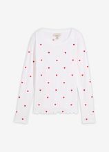 Langarmshirt aus reiner Baumwolle in weiß von vorne - bonprix