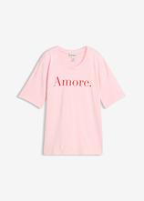 T-Shirt aus reiner Bio-Baumwolle in rosa von vorne - bonprix