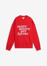 Oversize-Sweatshirt aus Baumwollmix in rot von vorne - bonprix