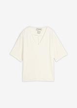 Shirt aus Viskosemix in weiß von vorne - bonprix