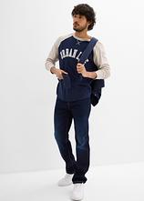 Classic Fit Jeans-Jogger, Straight in blau im Look von vorne (Totalaufnahme) - bonprix