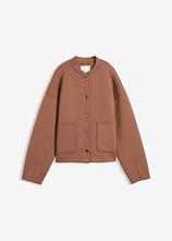 Blouson aus bequemen Scuba in braun von vorne - bonprix