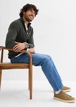 Relaxed Fit Stretch-Jeans, Straight in blau im Look (Totalaufnahme) - bonprix