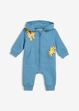 Sweat-Overall aus reiner Bio-Baumwolle in blau von vorne - bonprix