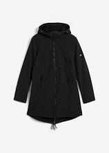 wasserabweisender Softshell-Parka in schwarz von vorne - bonprix