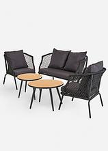 Gartenmöbel Set (5-tlg. Set) in schwarz - bonprix