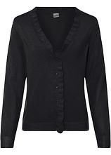 Feinstrickjacke aus fließendem Viskose-Mix in schwarz von vorne - bonprix