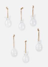 Glas-Hängedeko Hasen (6er Pack) in farblos von vorne - bonprix