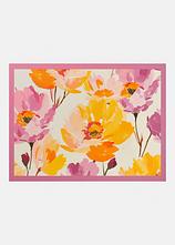 Waschbare Fußmatte mit floralem Design in pink von vorne - bonprix