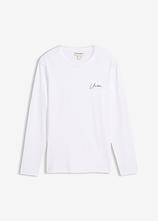 Langarmshirt aus Bio-Baumwolle, Slim Fit in weiß von vorne - bonprix
