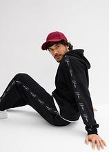Hoodie aus reiner Bio-Baumwolle, Loose Fit in schwarz im Look (Totalaufnahme) - bonprix