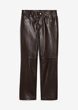 Lammnappa-Lederhose in braun von vorne - bonprix