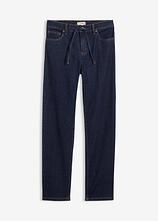 Loose Straight-Jeans Mid Waist in blau von vorne - bonprix