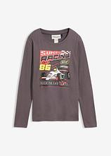 Langarmshirt aus reiner Bio Baumwolle in grau von vorne - bonprix