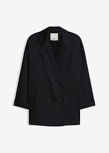 zweireihiger Oversize-Blazer in schwarz von vorne - bonprix