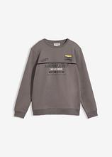 Sweatshirt aus weichem Baumwoll-Mix in grau von vorne - bonprix