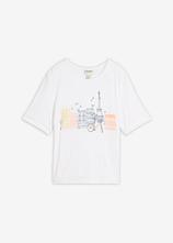 T-Shirt aus Viskosemix in weiß von vorne - bonprix