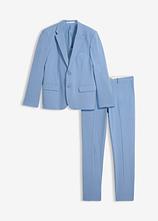 Super Stretch-Anzug (2tlg. Set), Slim Fit in blau von vorne - bonprix