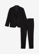Super Stretch-Anzug (2tlg. Set), Slim Fit in schwarz von vorne - bonprix