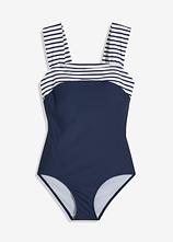 Medium Shape-Badeanzug mit breiten Trägern in blau von vorne - bonprix