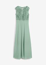 Maxikleid mit Spitze in grün von vorne - bonprix