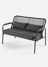 Gartenbank mit Geflecht in schwarz von vorne - bonprix