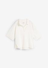 Poloshirt aus reiner Bio-Baumwolle in weiß von vorne - bonprix