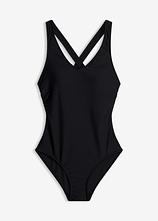 Badeanzug in schwarz von vorne - bonprix