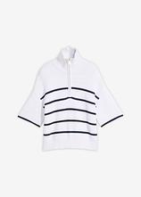 Troyer mit Baumwoll-Anteil in weiß von vorne - bonprix