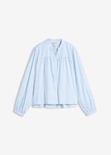 Bluse aus festem Popeline in blau von vorne - bonprix