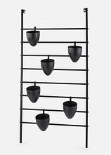 Wandregal mit 6 Pflanztöpfen in schwarz von vorne - bonprix