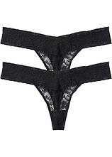 Tanga String aus Spitze (2er Pack) in schwarz - bonprix