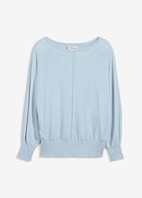 Pullover mit Fledermausärmeln in blau von vorne - bonprix
