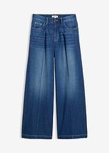 Super Wide Palazzo-Jeans, Baumwolle in blau von vorne - bonprix