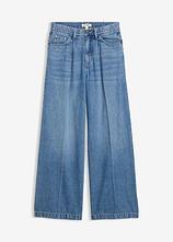 Super Wide Palazzo-Jeans, Baumwolle in blau von vorne - bonprix