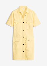 Minikleid aus reiner Baumwolle in gelb von vorne - bonprix