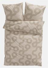Baumwollmix-Bettwäsche in beige von vorne - bonprix