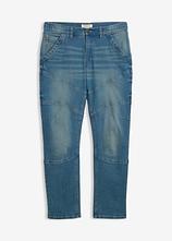 Regular Fit Jeans mit Dehnbund, Straight in blau von vorne - bonprix