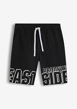 Sweat-Bermuda aus reiner Bio-Baumwolle in schwarz von vorne - bonprix