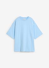 Oversize-Shirt aus reiner schwerer Bio-Baumwolle in blau von vorne - bonprix