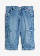 Regular Fit 3/4 Cargojeans, Straight in blau von vorne - bonprix