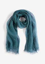 Schal aus reinem Leinen in petrol von vorne - bonprix