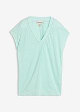 T-Shirt aus reinem Leinen in grün von vorne - bonprix