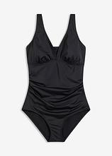 Medium Shape-Badeanzug mit breiten Trägern in schwarz von vorne - bonprix