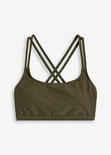 Bustier-Bikinioberteil mit gekreuzten Trägern in grün von vorne - bonprix