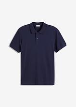 Piqué-Poloshirt aus reiner Bio-Baumwolle in blau von vorne - bonprix