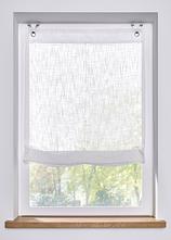 Bändchenrollo in Leinen-Optik in weiß - bonprix